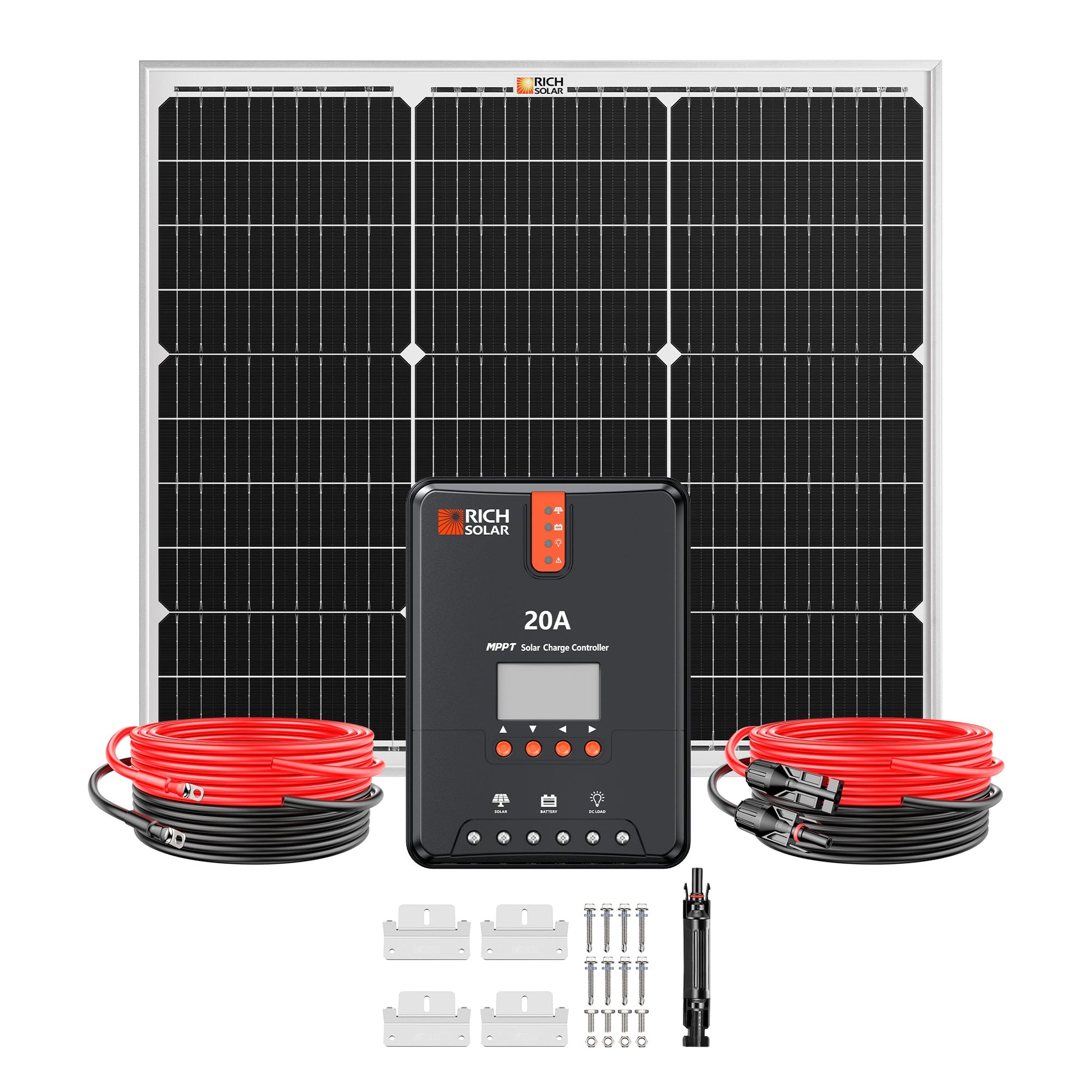 RICH SOLAR 50W Solar Kit Includes 50W Solar Panel + 20A MPPT Solar Controller + Wires and Brackets product image 3