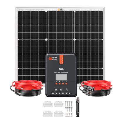 RICH SOLAR 50W Solar Kit Includes 50W Solar Panel + 20A MPPT Solar Controller + Wires and Brackets product image 3