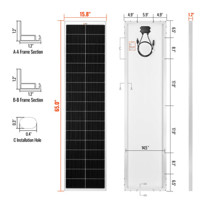 RICH SOLAR MEGA 130 SLIM 130W Slim Solar Panel product image 2