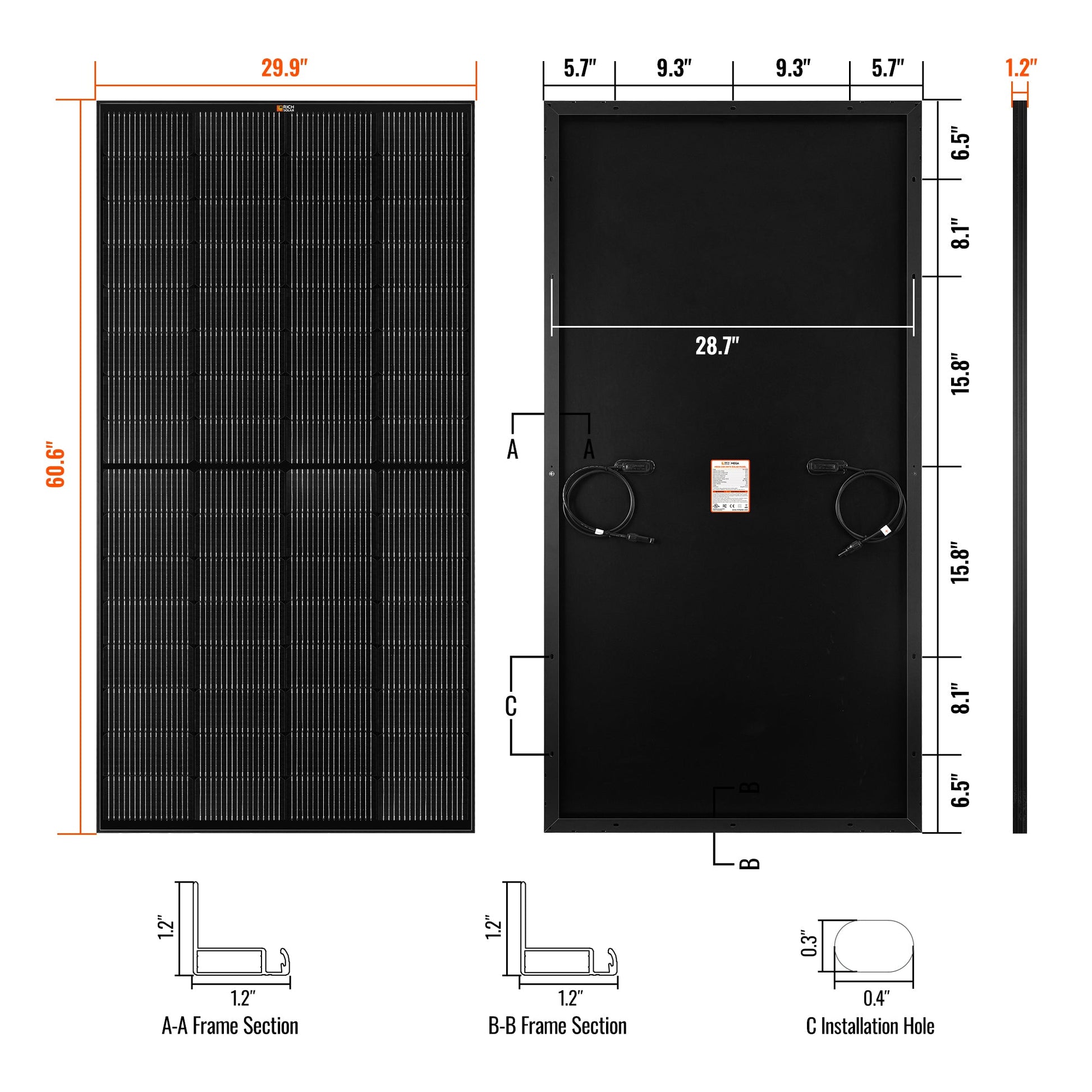 RICH SOLAR MEGA 250 250W 12V Solar Panel product image 12