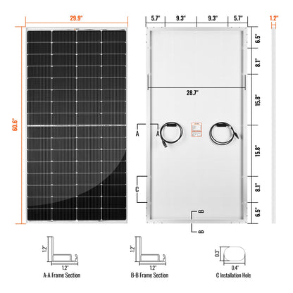 RICH SOLAR MEGA 250 250W 12V Solar Panel product image 2