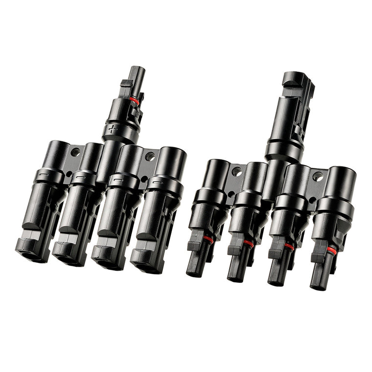 RICH SOLAR Y Branch Parallel Connectors 4-to-1 4-to-1 Weatherproof Parallel Connectors for Solar Panels