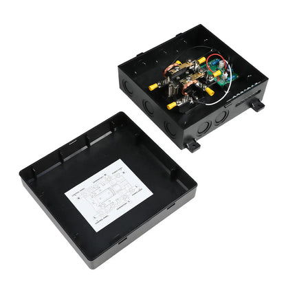 Renogy 30A transfer switch with cover removed to show internal wiring