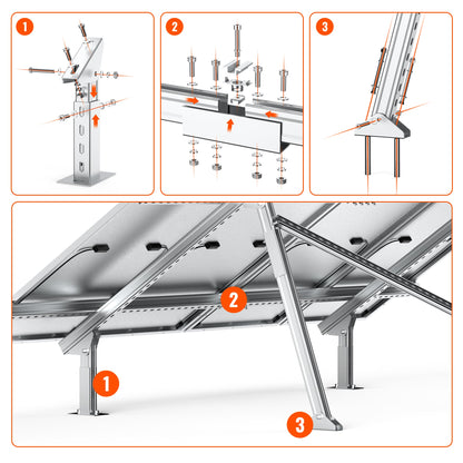 RICH SOLAR Ground Mount for MEGA 100/100 Slim/150 Panels — official product image 13