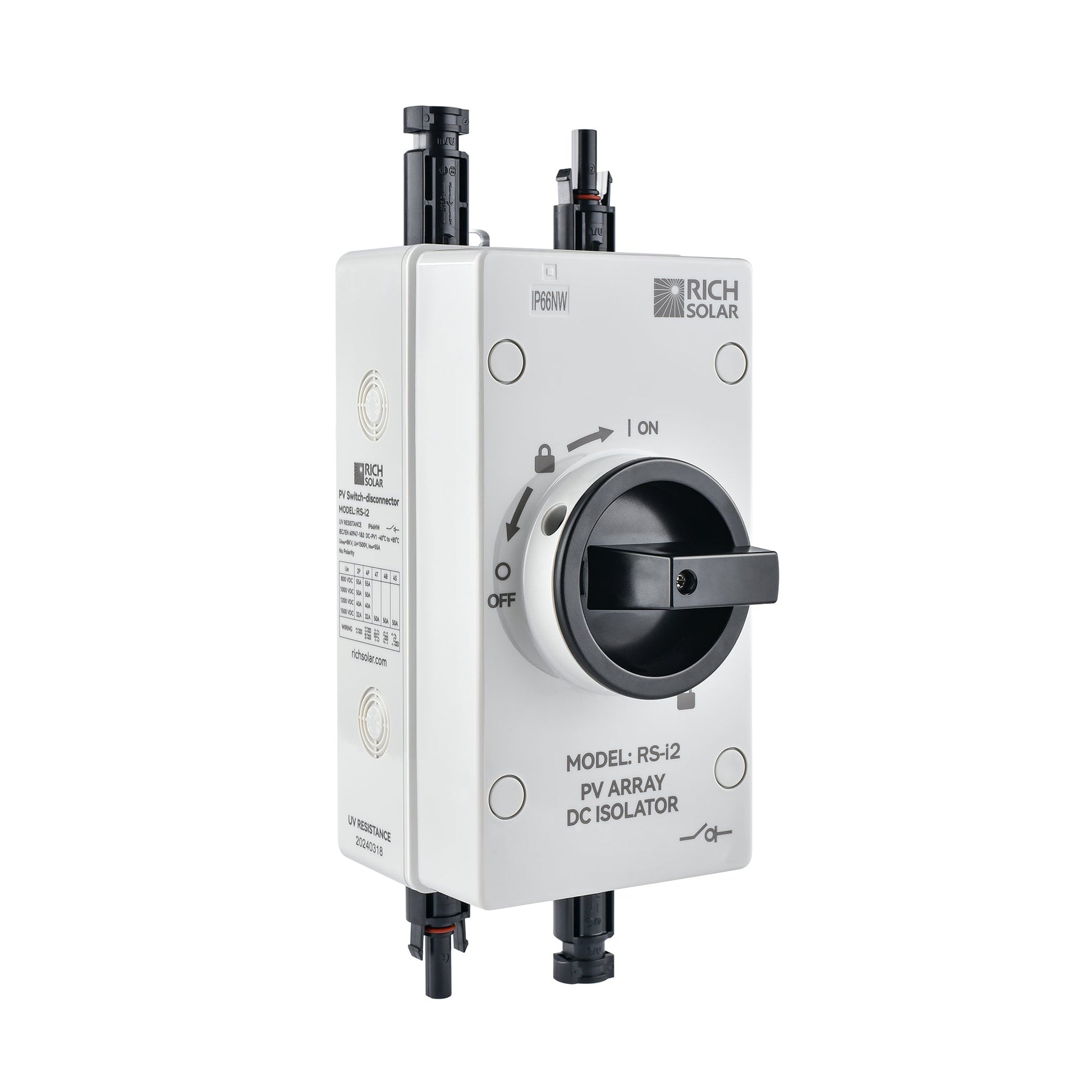 RICH SOLAR Solar PV DC Quick Disconnect Switch Solar Array DC Quick Disconnect Switch product image 1