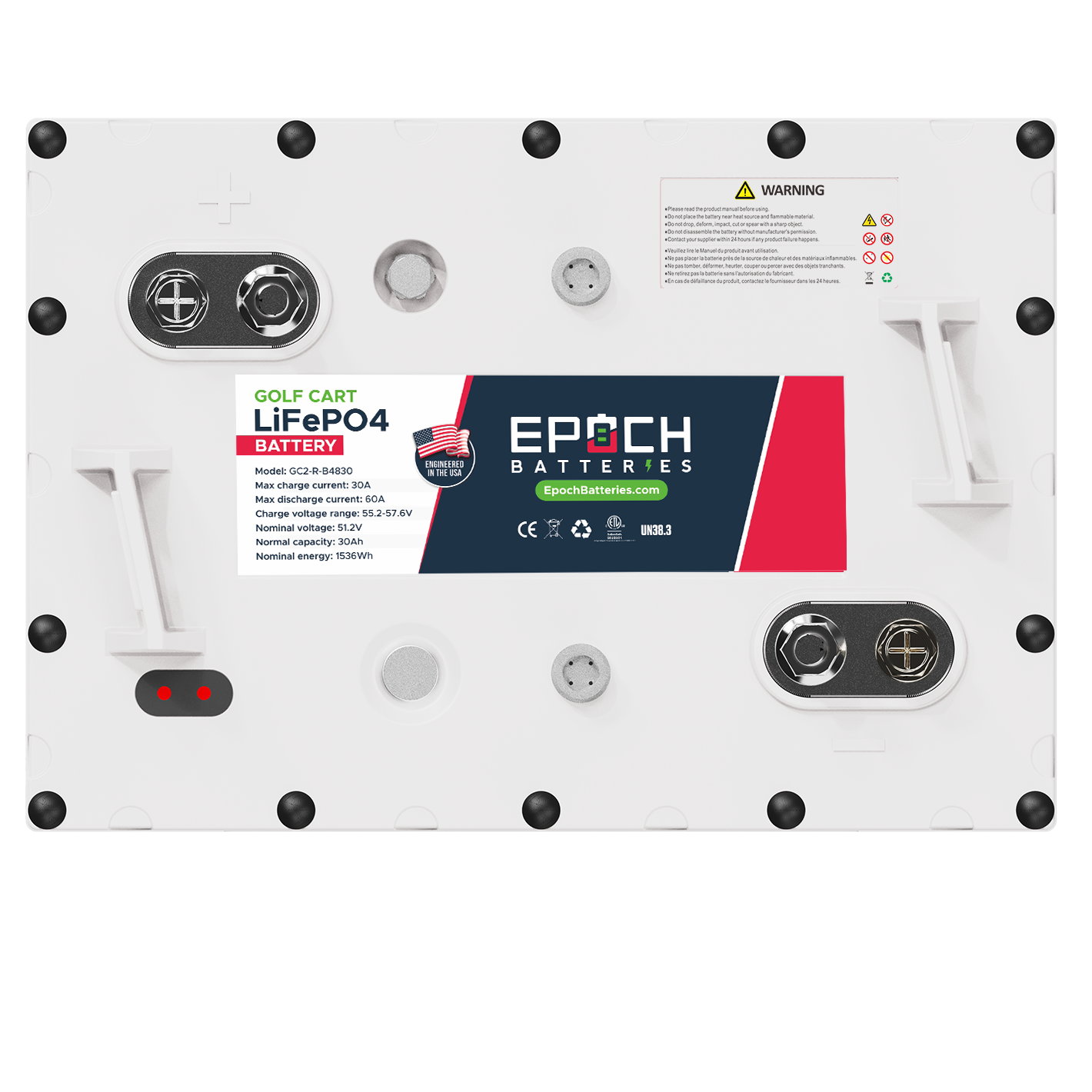Epoch 48V 30Ah (1.54kWh) GC2 - Golf Cart LiFePO4 Lithium Battery - official product image 4