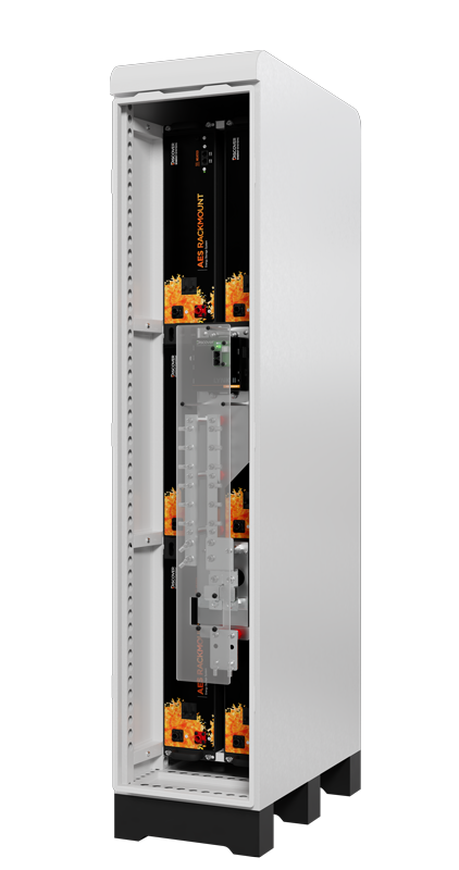 Discover 950-0053 Slimline enclosure installation example; pictured battery modules are sold separately