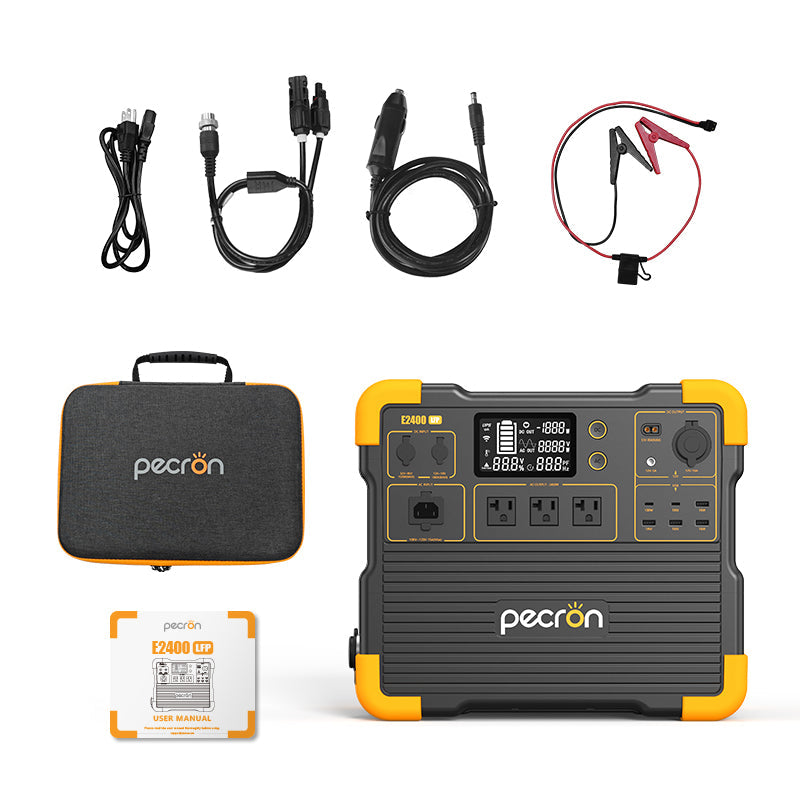 PECRON E2400LFP power station and included accessories