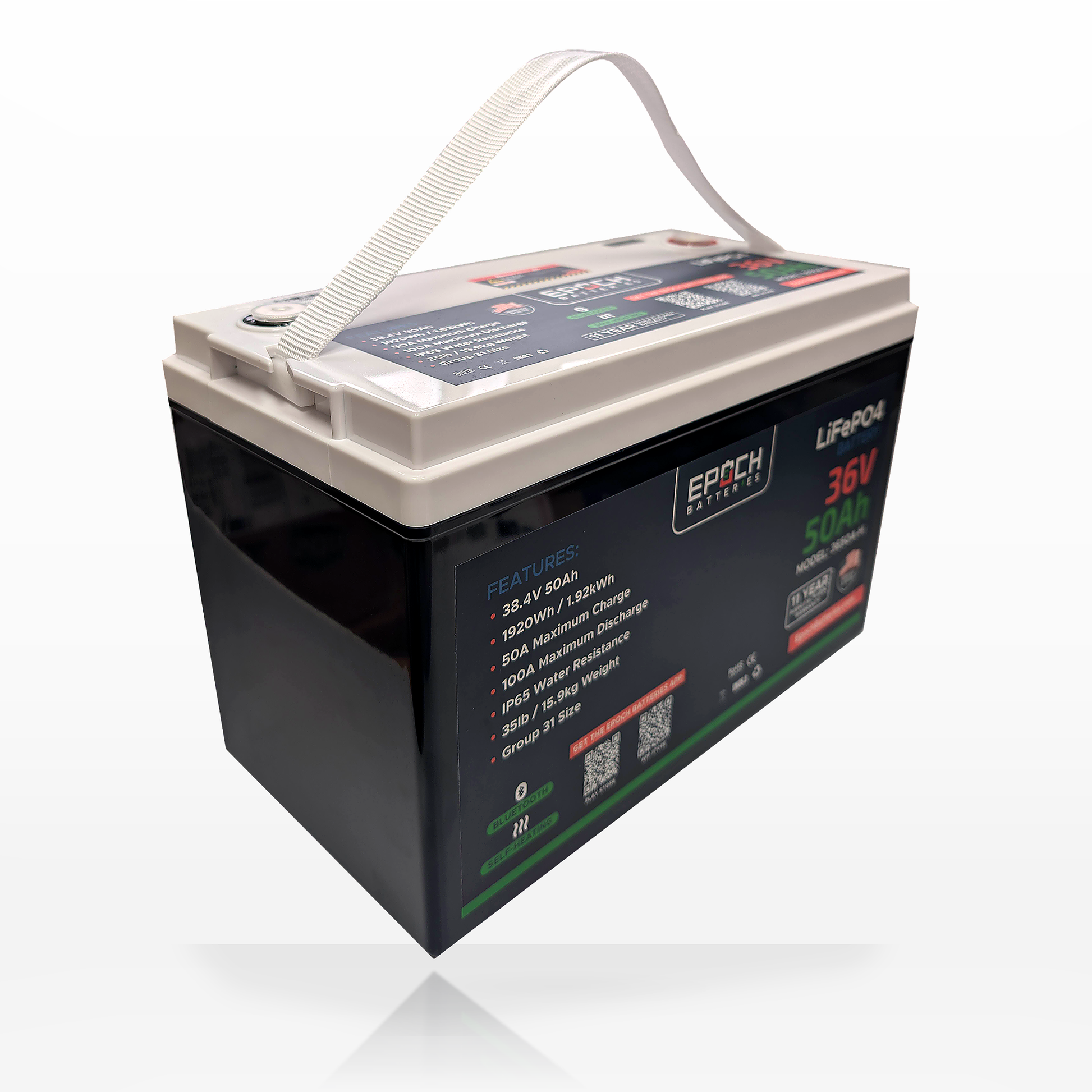 Epoch 36V 50Ah Essential Series LiFePO4 Battery (1.92kWh) - official product image 3