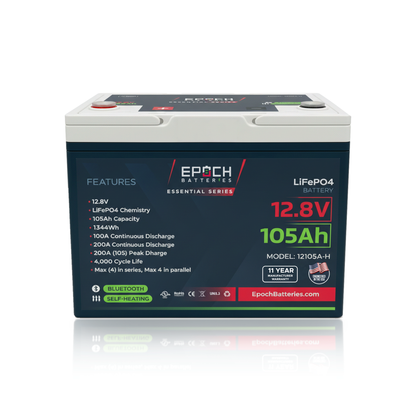 Epoch 12V 105Ah Essential Series LiFePO4 Battery (1.34kWh) - official product image 3