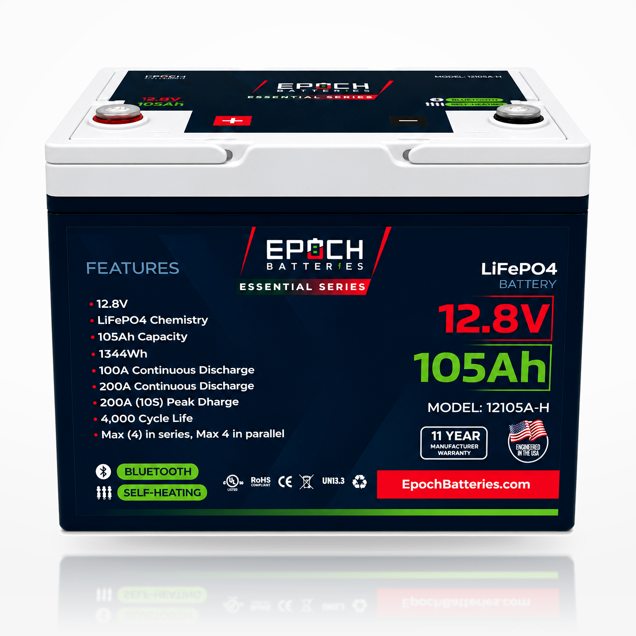 Epoch 12V 105Ah Essential Series LiFePO4 Battery (1.34kWh)