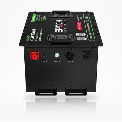 Epoch 51.2V 105Ah golf cart battery front and control panel