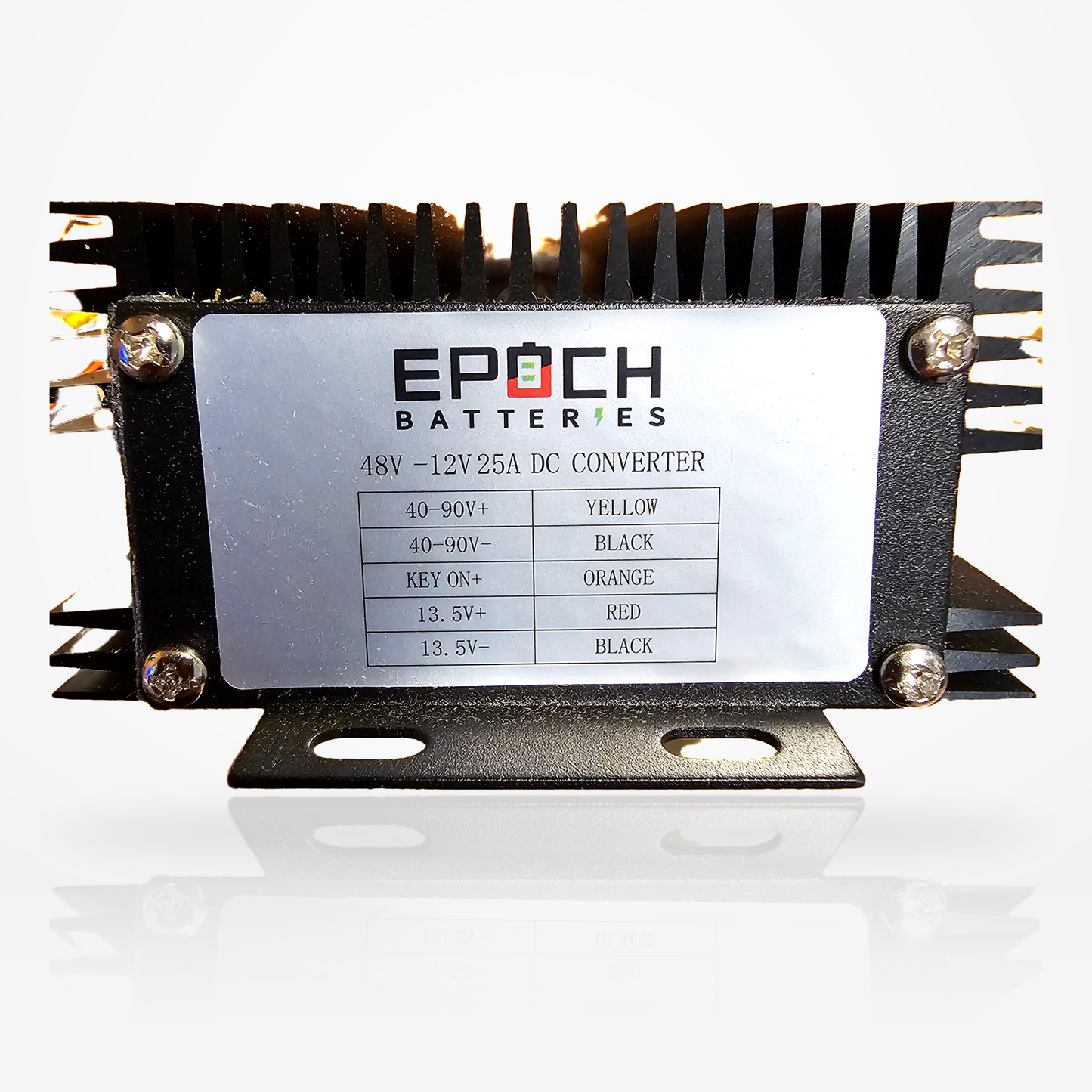 Epoch 48V-to-12V DC converter label and wiring