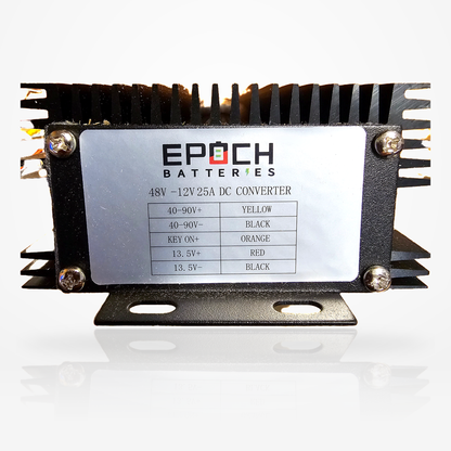 Epoch 48V-to-12V DC converter label and wiring
