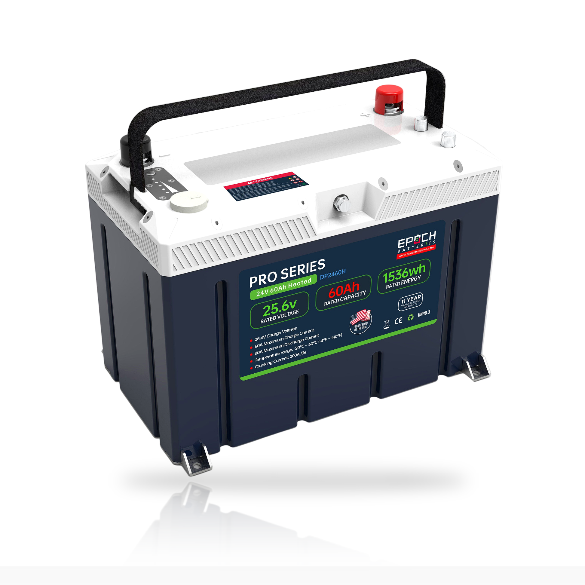 Epoch 24V 60Ah Pro Series LiFePO4 Battery (1.54kWh) - official product image 2