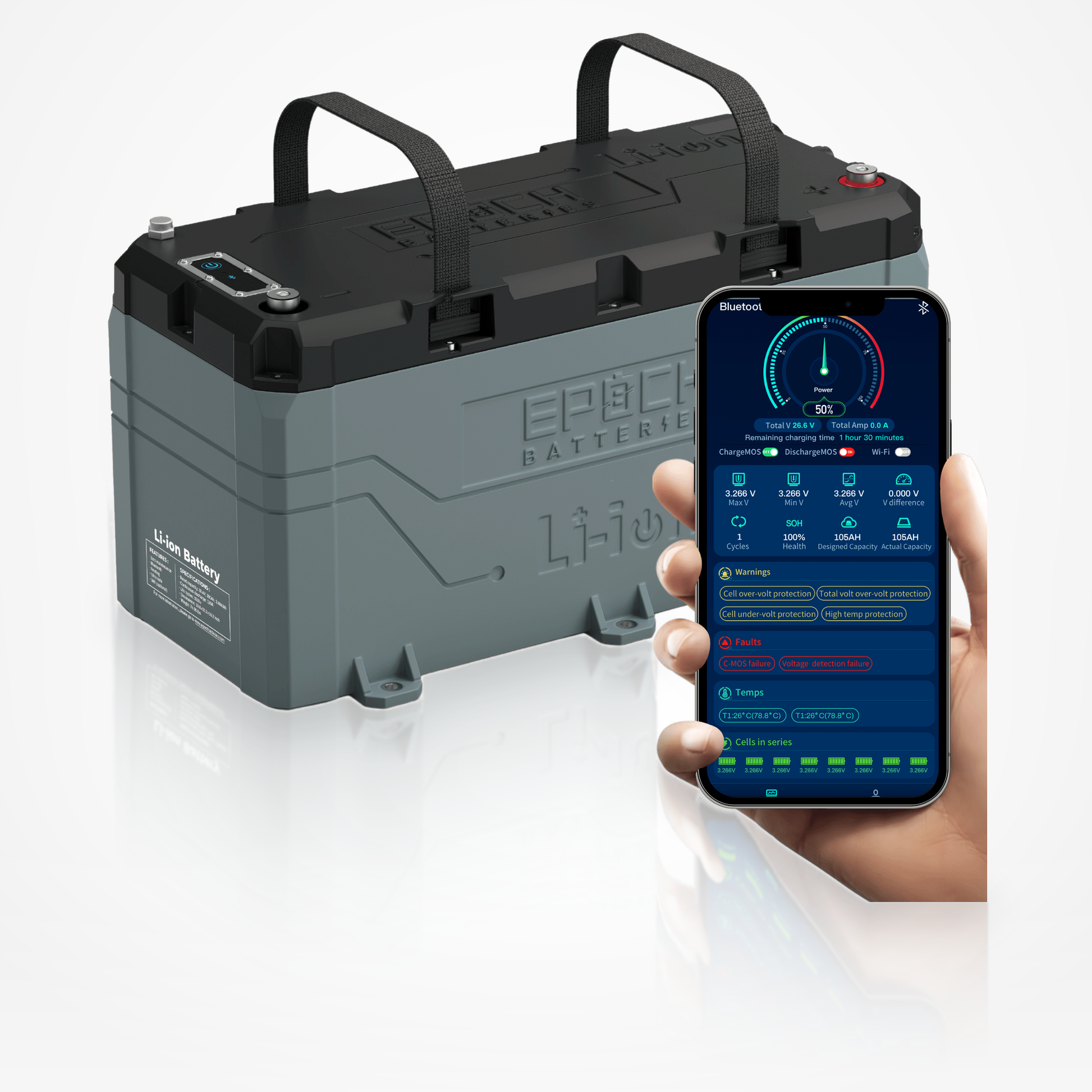 Epoch 36V 100Ah LiFePO4 Lithium Battery (3.84kWh)