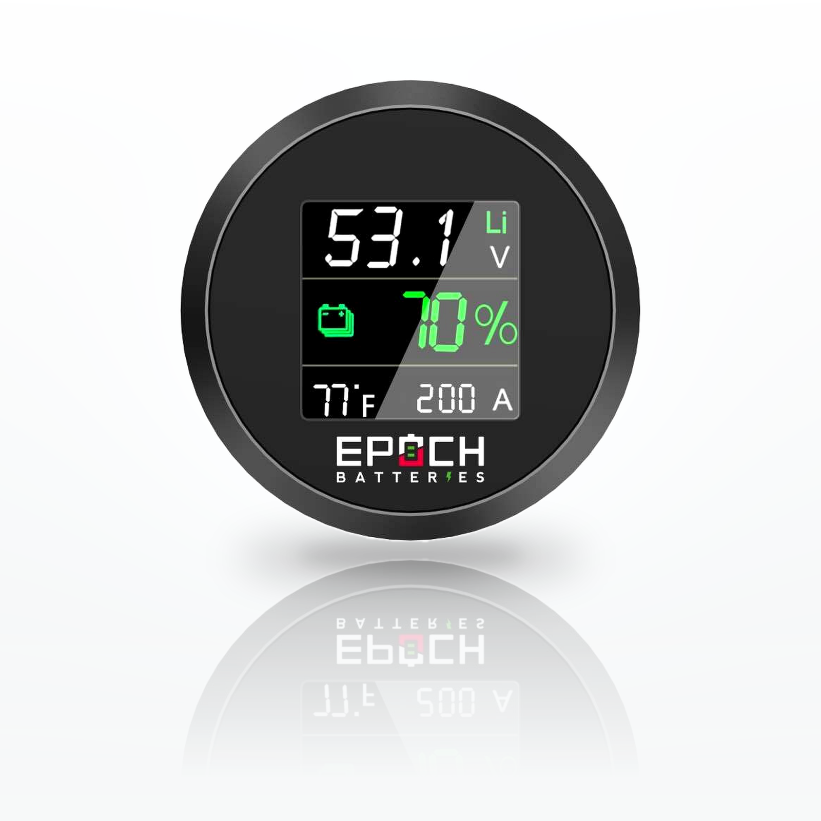 Round battery meter included with Epoch golf cart battery kit