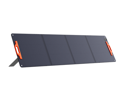 OSCAL PM200 SE 200W foldable solar panel deployed at an angle