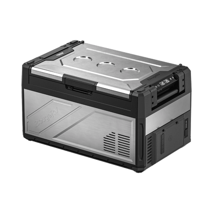 BougeRV Rocky V3.0 41QT dual-zone car fridge, closed front-right view
