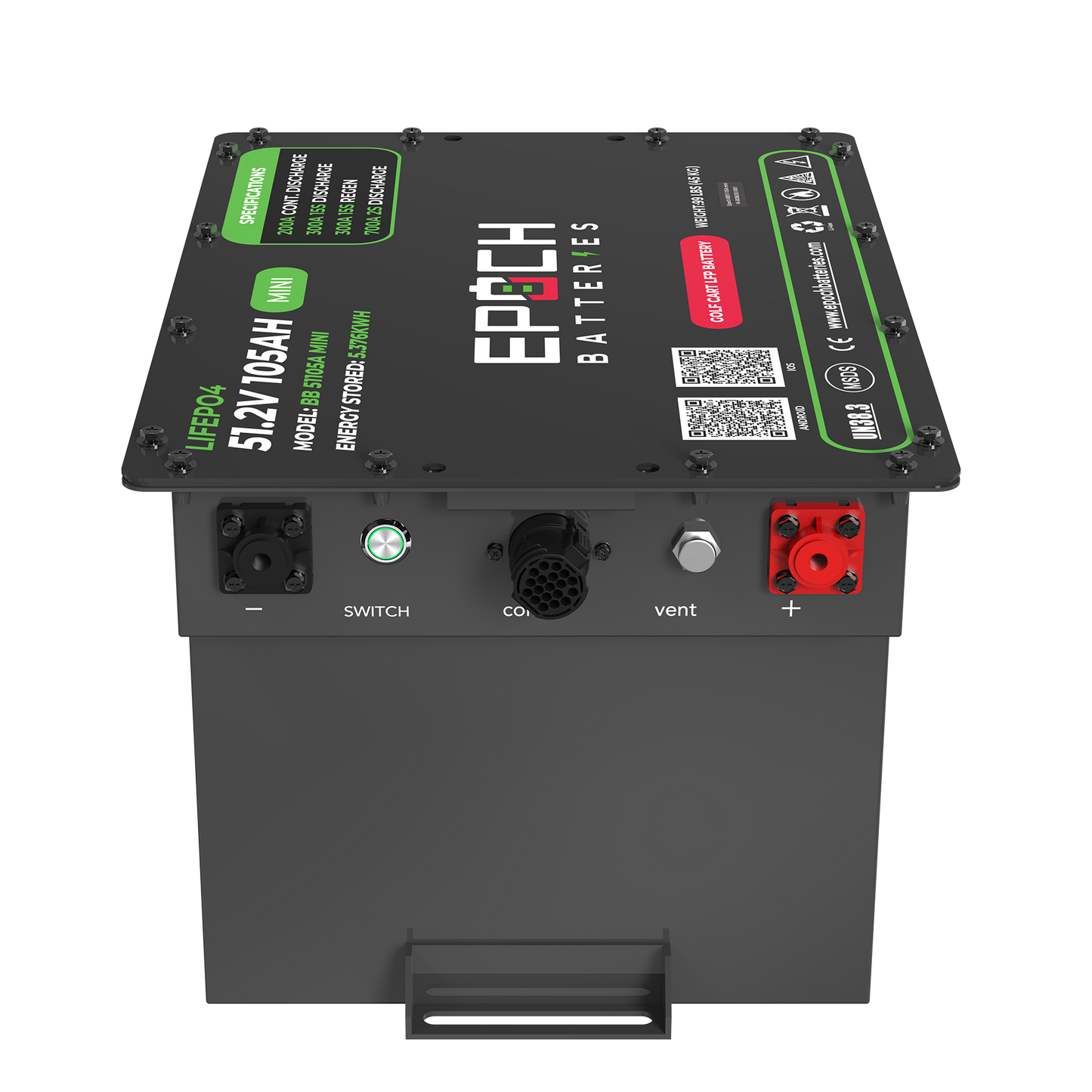 Epoch 48V 105Ah MINI Golf Cart Battery Complete Kit - LiFePO4 - official product image 5