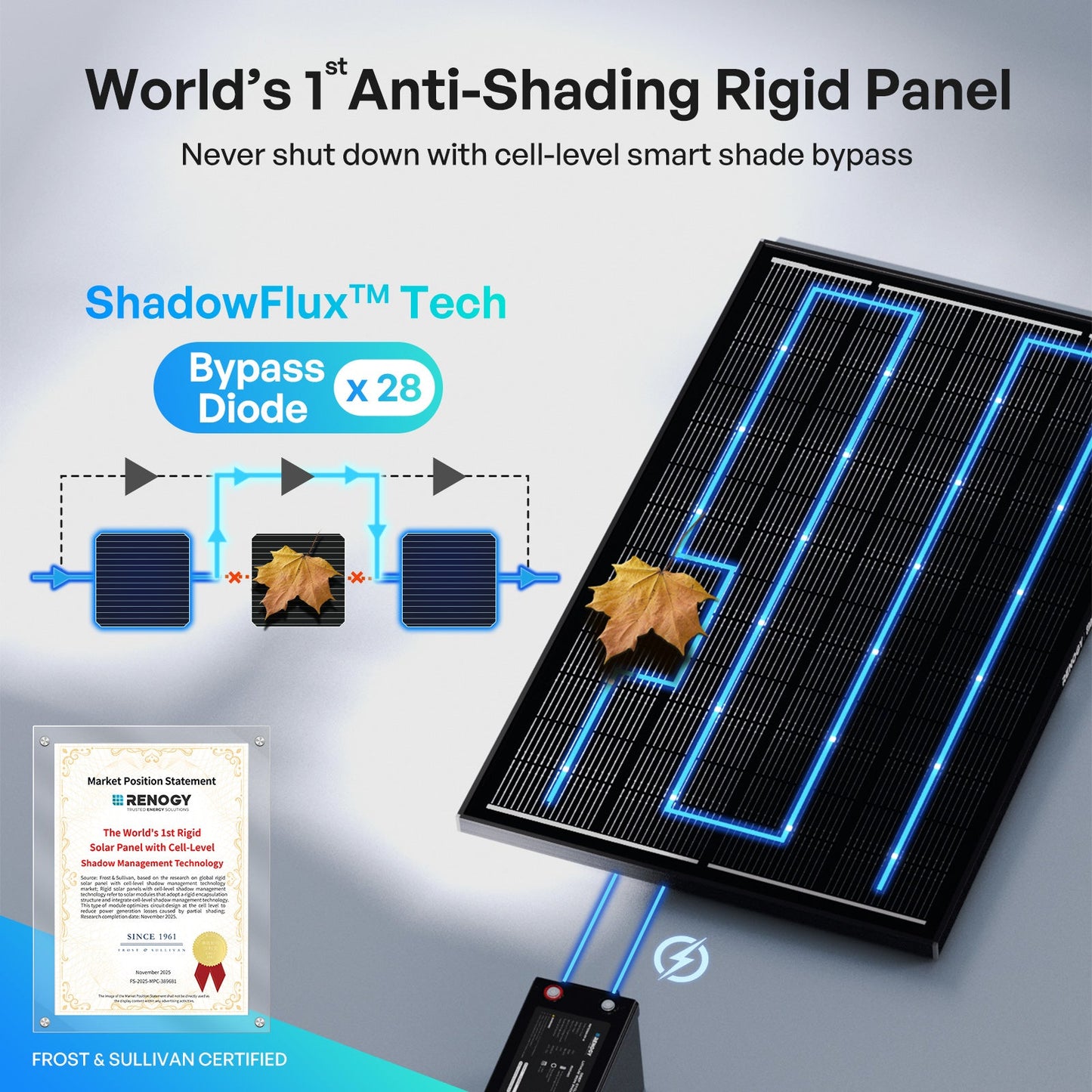 Renogy 200W ShadowFlux N-Type Anti-Shading Solar Panel — detail view 4