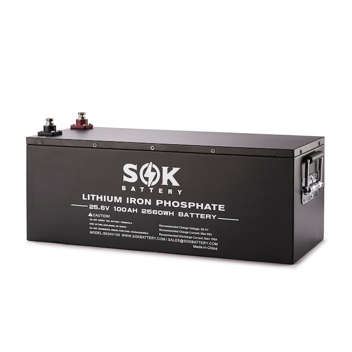 SOK SK24V100 24V 100Ah LiFePO4 Deep Cycle Battery