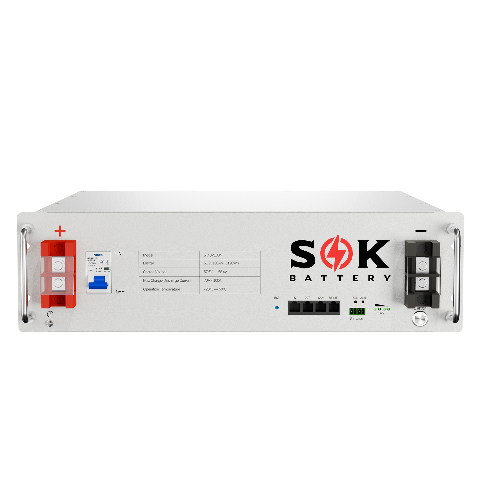 SOK SK48V100N 51.2V 100Ah 5.12kWh server-rack LiFePO4 battery