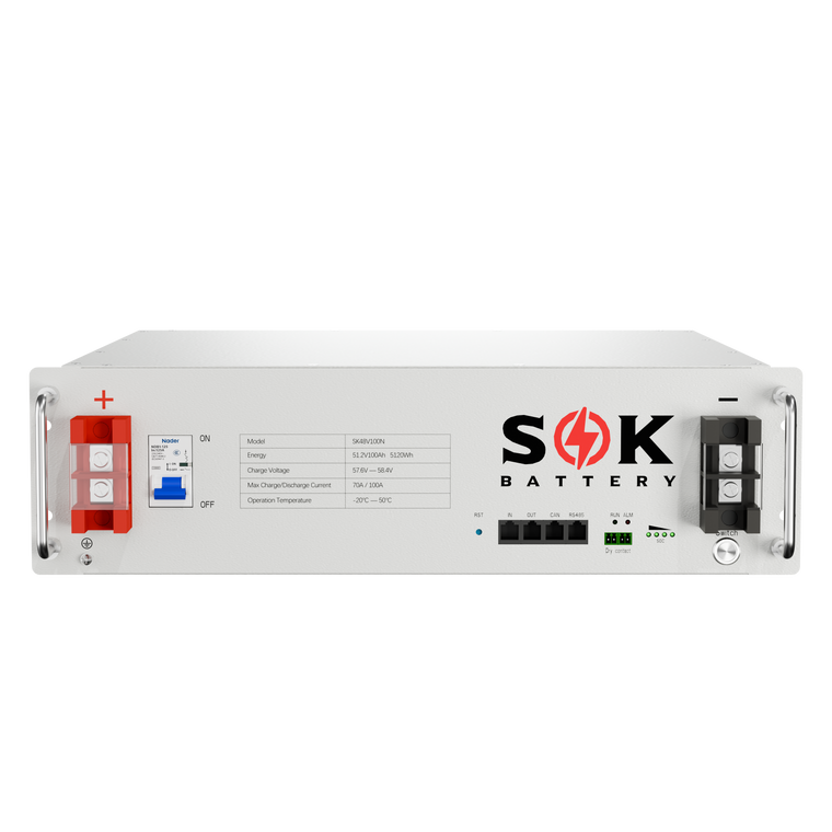 SOK SK48V100N 51.2V 100Ah 5.12kWh Server Rack LiFePO4 Battery