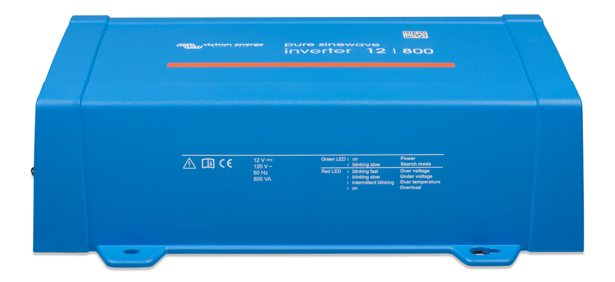 Victron PIN121800500 12/800 120V NEMA 5-15R inverter manufacturer front view