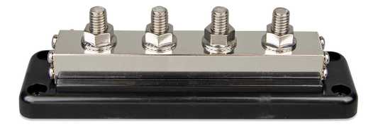 Victron VBB160040010 600A four-post busbar, protective cover removed