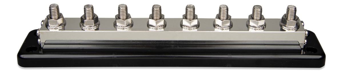Victron VBB160080010 600A eight-post busbar, protective cover removed