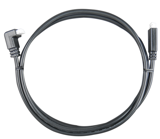 Victron VE.Direct cable with one right-angle connector; representative 0.9m photo; supplied length 10m